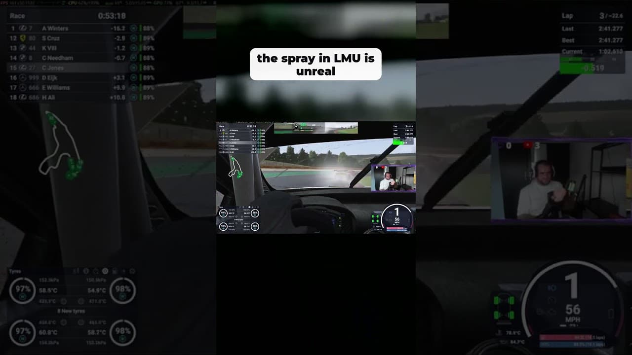 Wet weather spray in lmu is unreal #lmu #simracing ##lemansultimate